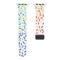 For Apple Watch 8 41mm Rainbow Dots Silicone Magnetic Black Buckle Watch Band(White)
