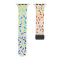 For Apple Watch 8 45mm Rainbow Dots Silicone Magnetic Black Buckle Watch Band(Starlight Color)