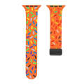 For Apple Watch SE 2022 44mm Rainbow Dots Silicone Magnetic Black Buckle Watch Band(Orange)