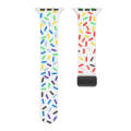 For Apple Watch 3 38mm Rainbow Dots Silicone Magnetic Black Buckle Watch Band(White)