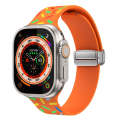 For Apple Watch 8 41mm Rainbow Dots Silicone Magnetic Buckle Watch Band(Orange)
