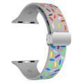 For Apple Watch 8 41mm Rainbow Dots Silicone Magnetic Buckle Watch Band(Gray)