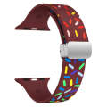 For Apple Watch 8 41mm Rainbow Dots Silicone Magnetic Buckle Watch Band(Wine)