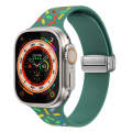 For Apple Watch 8 45mm Rainbow Dots Silicone Magnetic Buckle Watch Band(Green)