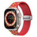 For Apple Watch 7 41mm Rainbow Dots Silicone Magnetic Buckle Watch Band(Red)