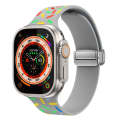 For Apple Watch 7 41mm Rainbow Dots Silicone Magnetic Buckle Watch Band(Gray)