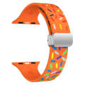 For Apple Watch 7 45mm Rainbow Dots Silicone Magnetic Buckle Watch Band(Orange)
