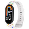 For Xiaomi Band 8 Sports Rainbow Dots Silicone Buckle Watch Band(White)