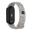 For Xiaomi Band 8 Sports Rainbow Dots Silicone Buckle Watch Band(Gray)