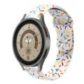 For Samsung Galaxy Watch 5 40 / 44mm Sports Rainbow Dots Silicone Buckle Watch Band(White)