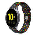 For Samsung Galaxy Watch 4 40mm / 44mm Sports Rainbow Dots Silicone Buckle Watch Band(Black)