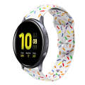For Samsung Galaxy Watch 4 40mm / 44mm Sports Rainbow Dots Silicone Buckle Watch Band(White)