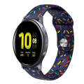 For Samsung Galaxy Watch 4 40mm / 44mm Sports Rainbow Dots Silicone Buckle Watch Band(Blue)