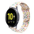 For Samsung Galaxy Watch 4 40mm / 44mm Sports Rainbow Dots Silicone Buckle Watch Band(Starlight C...