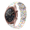 For Samsung Galaxy Watch 4 Classic 42mm / 46mm Sports Rainbow Dots Silicone Buckle Watch Band(White)