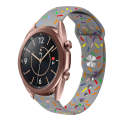 For Samsung Galaxy Watch 4 Classic 42mm / 46mm Sports Rainbow Dots Silicone Buckle Watch Band(Gray)