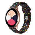 For Samsung Galaxy Watch 3 41mm Sports Rainbow Dots Silicone Buckle Watch Band(Black)