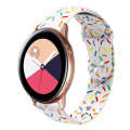 For Samsung Galaxy Watch 3 41mm Sports Rainbow Dots Silicone Buckle Watch Band(White)