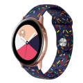 For Samsung Galaxy Watch 3 41mm Sports Rainbow Dots Silicone Buckle Watch Band(Blue)