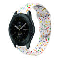 For Samsung Galaxy Watch Active 2 40mm / 44mm Sports Rainbow Dots Silicone Buckle Watch Band(White)