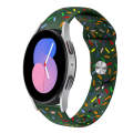 For Samsung Galaxy Watch 42mm Sports Rainbow Dots Silicone Buckle Watch Band(Green)