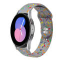 For Samsung Galaxy Watch 42mm Sports Rainbow Dots Silicone Buckle Watch Band(Gray)