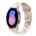 For Samsung Galaxy Watch 42mm Sports Rainbow Dots Silicone Buckle Watch Band(Starlight Color)