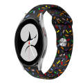 For Samsung Galaxy Gear Sport Sports Rainbow Dots Silicone Buckle Watch Band(Black)