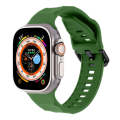 For Apple Watch SE 44mm Ripple Silicone Sports Watch Band(Army Green)