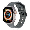 For Apple Watch SE 44mm Ripple Silicone Sports Watch Band(Dark Grey)