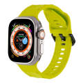 For Apple Watch SE 44mm Ripple Silicone Sports Watch Band(Fluorescent Green)