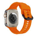 For Apple Watch 3 42mm Ripple Silicone Sports Watch Band(Orange)