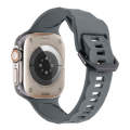 For Apple Watch 3 42mm Ripple Silicone Sports Watch Band(Dark Grey)