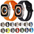For Apple Watch 42mm Ripple Silicone Sports Watch Band(Dark Grey)