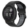 For Garmin  Instinct 2 Solar 22mm Two-Color Reverse Buckle Silicone Watch Band(Black+Grey)