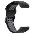 For Garmin  Instinct 2 Solar 22mm Two-Color Reverse Buckle Silicone Watch Band(Black+Grey)