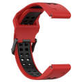 For Garmin  Instinct 2 Solar 22mm Two-Color Reverse Buckle Silicone Watch Band(Red+Black)