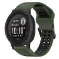 For Garmin  Instinct 2 Solar 22mm Two-Color Reverse Buckle Silicone Watch Band(Army Green+Black)