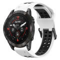 For Garmin Epix Pro 47mm 22mm Two-Color Reverse Buckle Silicone Watch Band(White+Black)