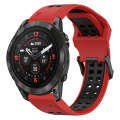 For Garmin Epix Pro 47mm 22mm Two-Color Reverse Buckle Silicone Watch Band(Red+Black)