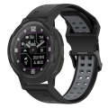 For Garmin Instinct Crossover 22mm Two-Color Reverse Buckle Silicone Watch Band(Black+Grey)