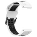 For Garmin Fenix 7 Solar 22mm Two-Color Reverse Buckle Silicone Watch Band(White+Black)
