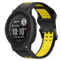For Garmin Instinct 2 22mm Two-Color Reverse Buckle Silicone Watch Band(Black+Yellow)
