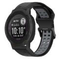For Garmin Instinct 2 22mm Two-Color Reverse Buckle Silicone Watch Band(Black+Grey)