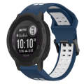 For Garmin Instinct 2 22mm Two-Color Reverse Buckle Silicone Watch Band(Blue+White)