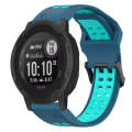 For Garmin Instinct 2 22mm Two-Color Reverse Buckle Silicone Watch Band(Blue+Teal)
