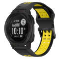 For Garmin Instinct 22mm Two-Color Reverse Buckle Silicone Watch Band(Black+Yellow)