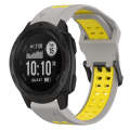 For Garmin Instinct 22mm Two-Color Reverse Buckle Silicone Watch Band(Grey+Yellow)
