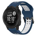 For Garmin Instinct 22mm Two-Color Reverse Buckle Silicone Watch Band(Blue+White)