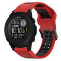 For Garmin Descent G1 22mm Two-Color Reverse Buckle Silicone Watch Band(Red+Black)